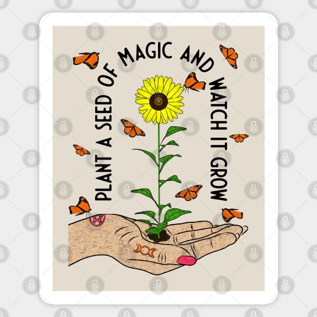 Sunflower Butterflies Witchy Magic Sticker by Manzo Carey